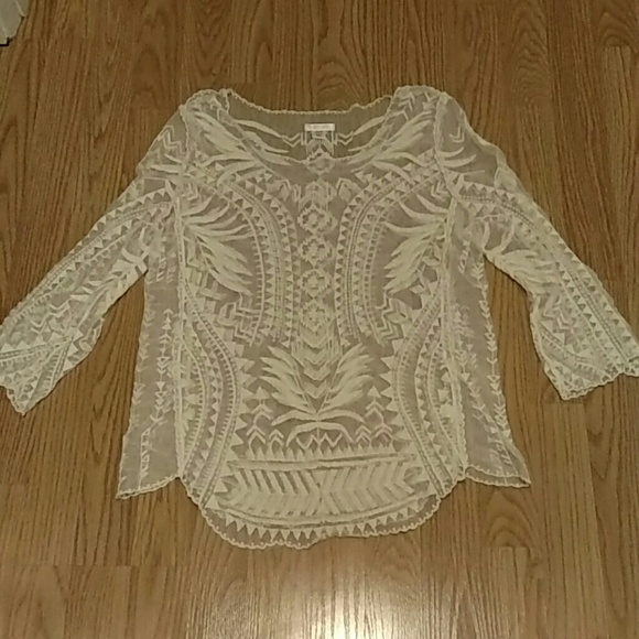 Xhilaration Tops - **FEBRUARY SALE** Xhilaration White Sheer Lace Top